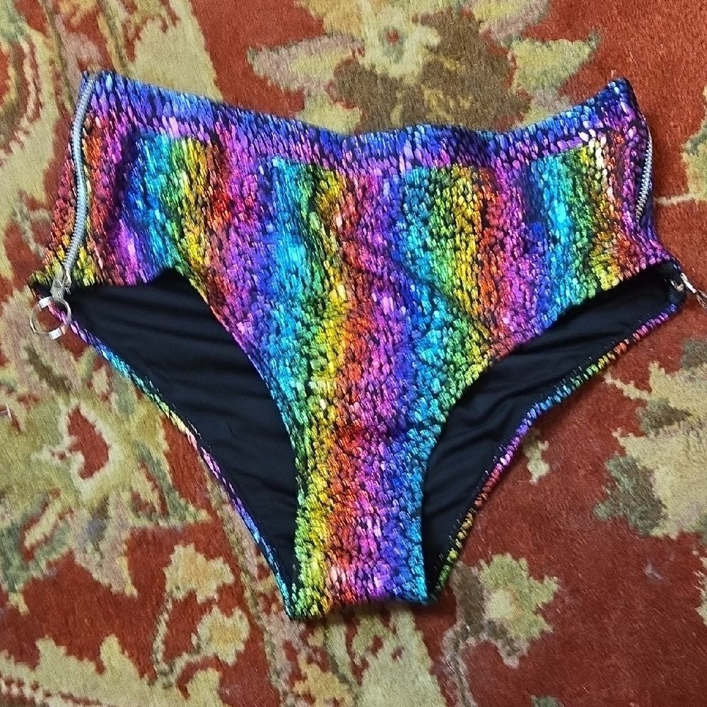 Rave Colorful High-Waisted Bikini Bottoms